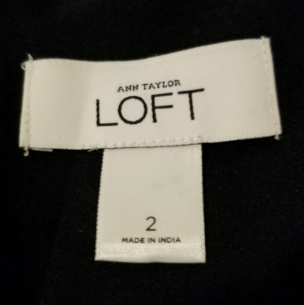 Ann Taylor Dress Loft Tweed Wool Silk Blend Belted Gray Size 2 - Picture 6 of 9